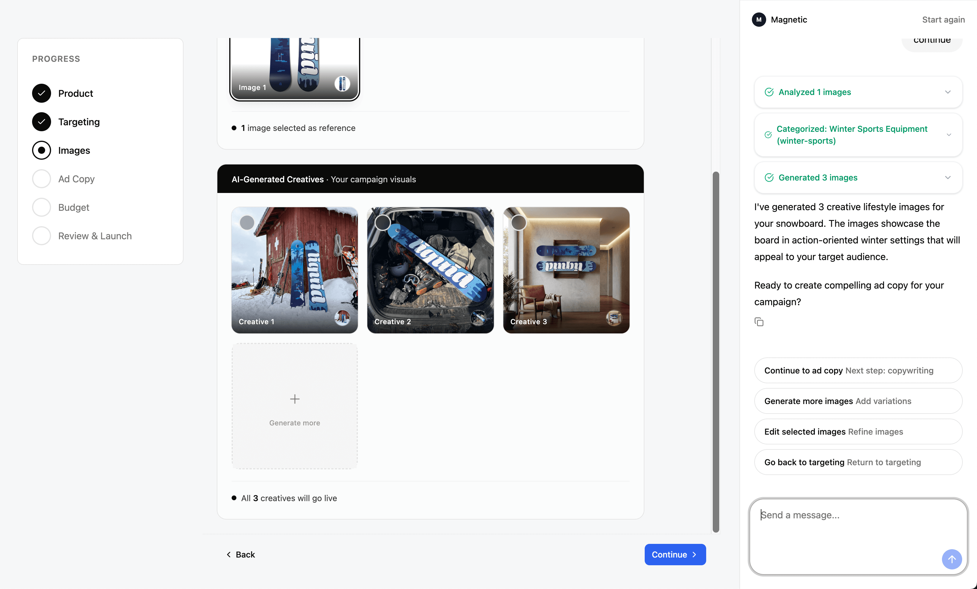 Magnetic — AI-generated campaign creatives