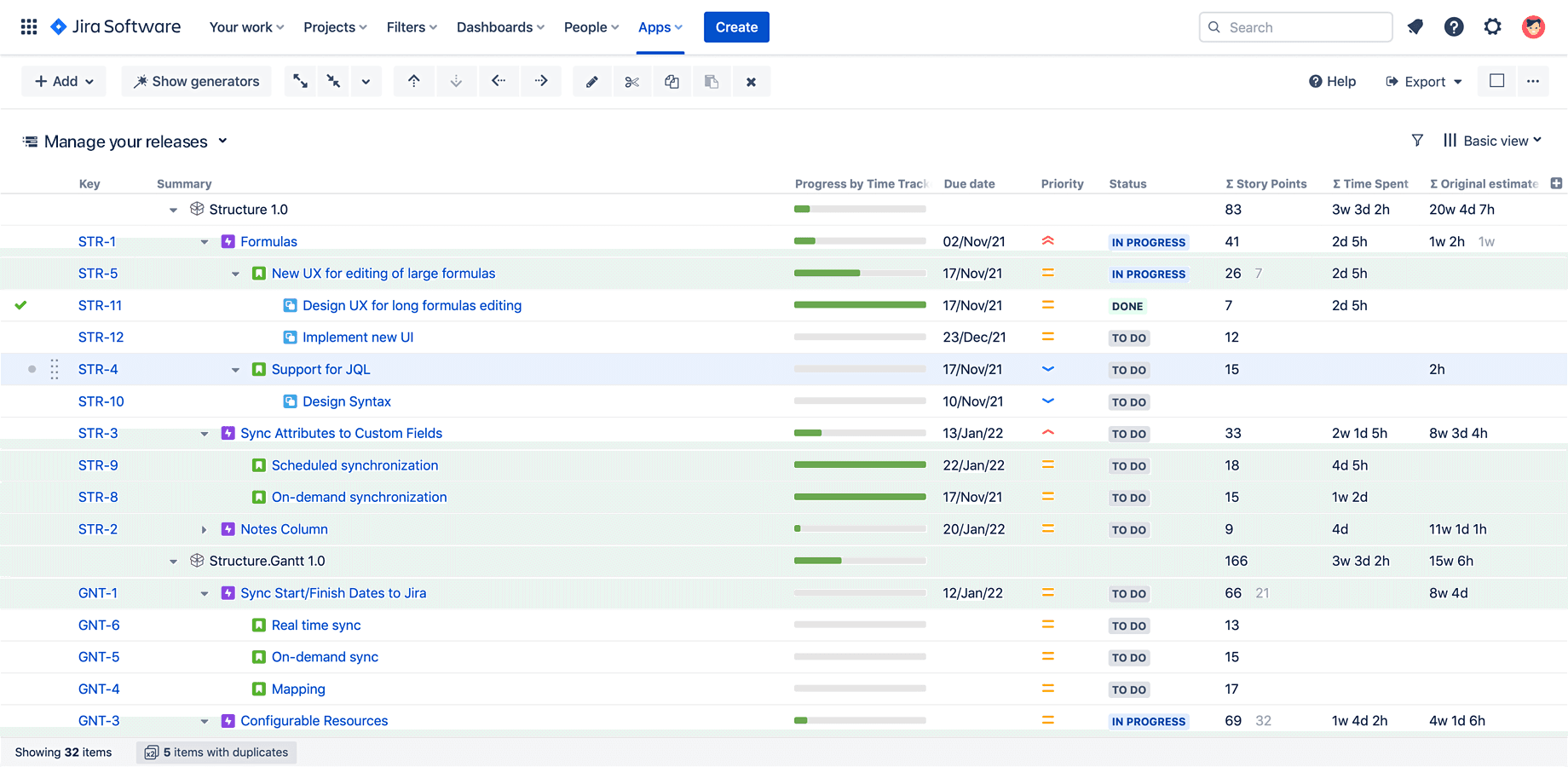 Structure Cloud — project portfolio management in Jira